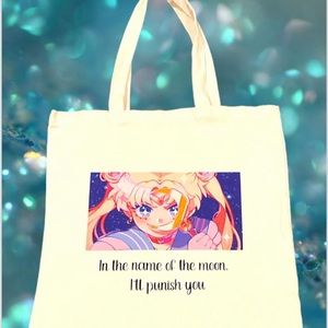 Sailor Moon “In the name of the moon I’ll punish you” tote bag